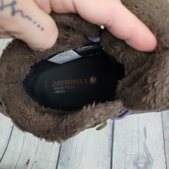 MERRELL | leather lace-up high top hiking outdoor boots - Picture 11 of 12